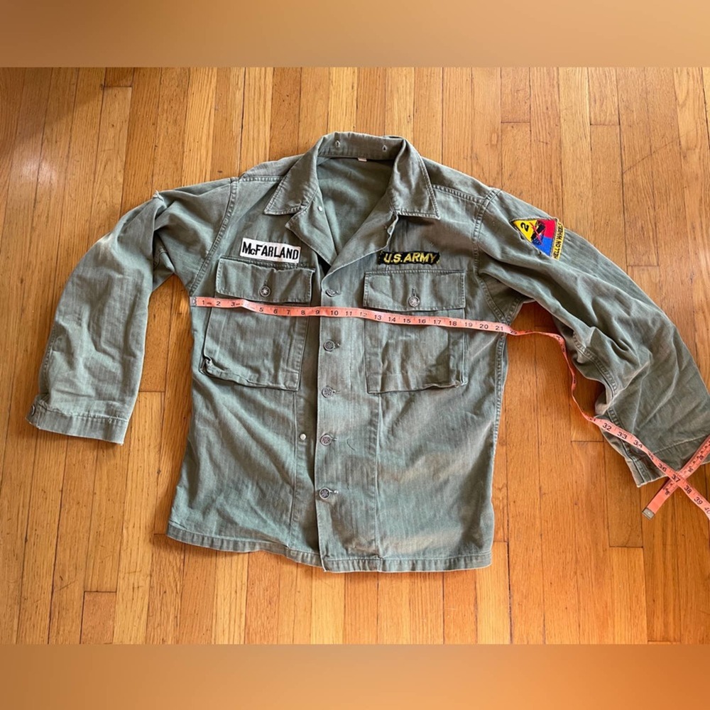 40s Vintage WW2 HBT Herringbone Twill Army Utility Shirt Jacket Hell on Wheels - Picture 9 of 9